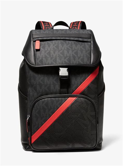 michael kors men's copper mk logo backpack black|Michael Kors Men's Signature Cooper Backpack In .